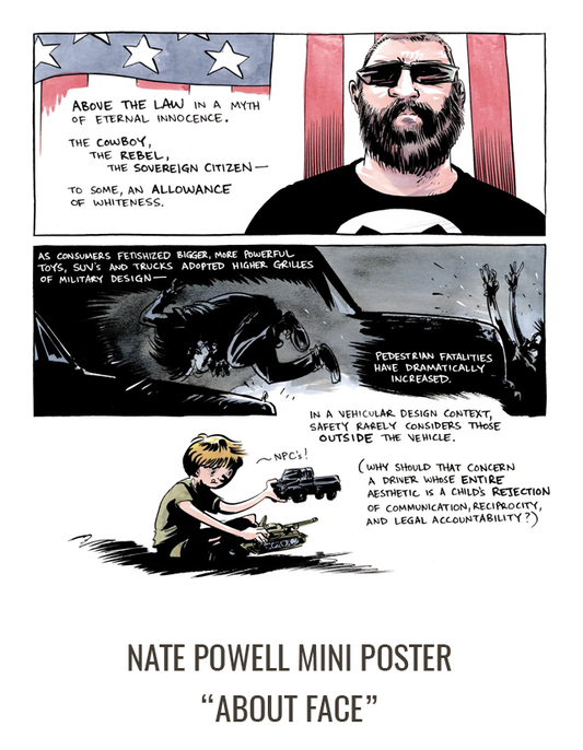 ABOUT FACE Mini Poster, by Nate Powell